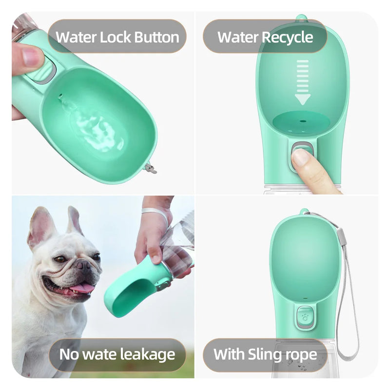 HIGIENE-Garrafa de água portátil para cães pequenos e grandes, tigelas à prova de vazamento para caminhada ao ar livre, suprimentos para chihuahua e buldogue francês
