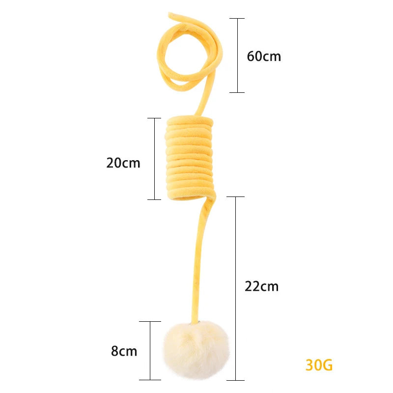 BRINQUEDOS-Brinquedo interativo para gatos, bastão de pelúcia engraçado para gatos, bola de mola, brinquedo para pendurar na porta, provocador para gatos, varinha com sino, acessórios para animais de estimação
