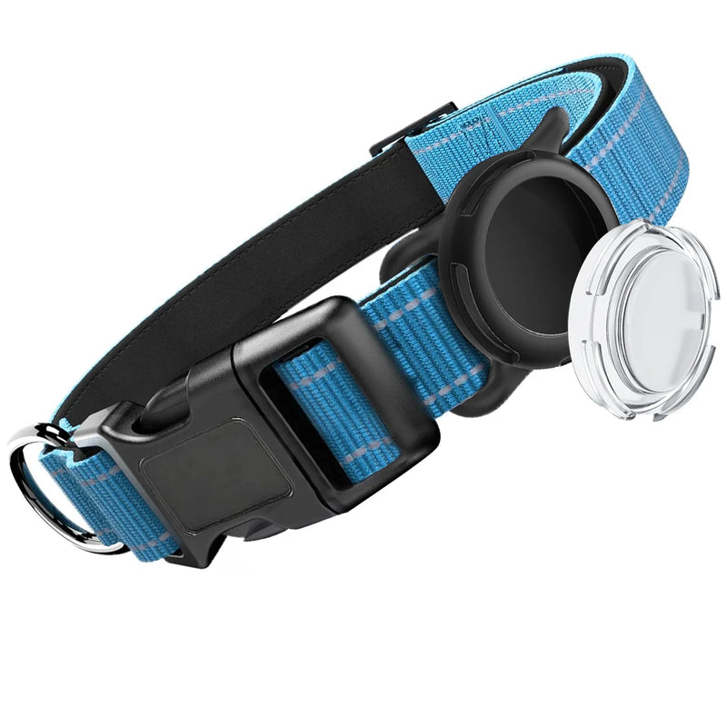 ACESSÓRIOS-Airtag Dog Collar with Waterproof AirTag Case, Reflective Soft Padded & Safety Air Tag Pet Collar Adjustable for Large Dogs
