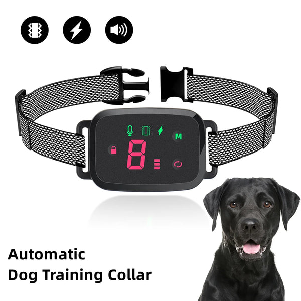 ACESSÓRIOS-Smart Automatic Anti Barking Dog Collar HD Digital Display IP67 Waterproof Collar For Dog Rechargeable Bark Stopper Stop Barking