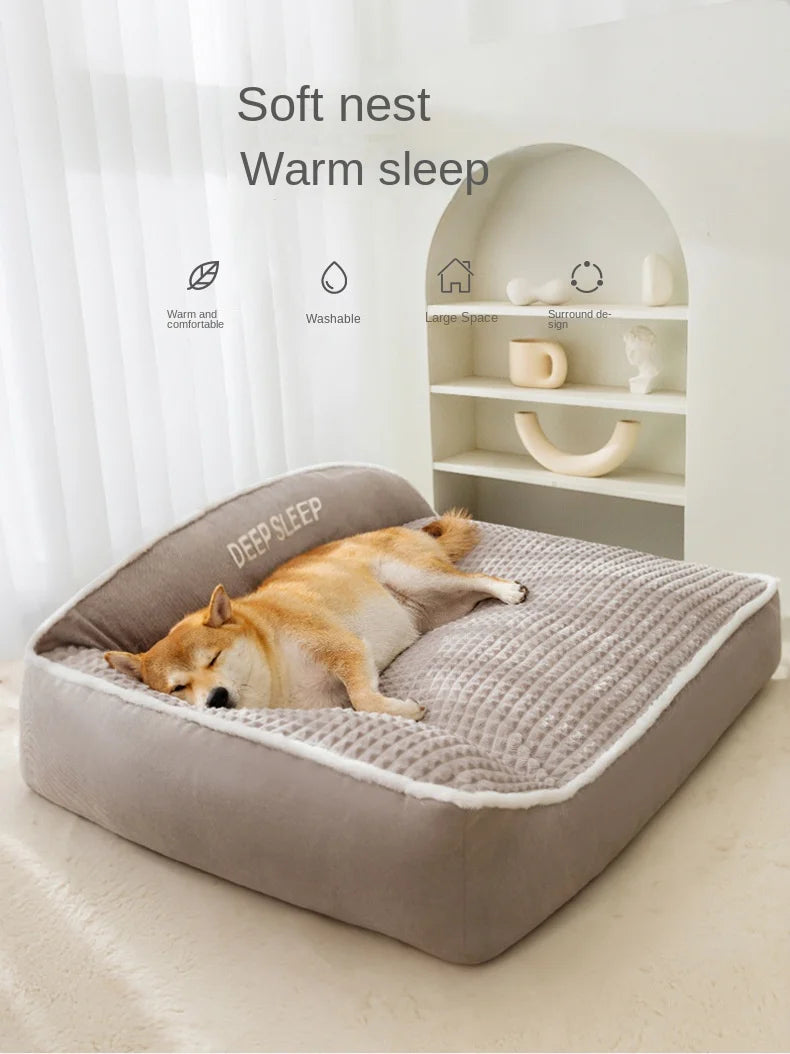 CAMINHAS-New Cat Bed Dog Pet Bed Kennel Non-Slip Winter Warm Small Dog Kennel Sleeping Removed Washed Soft Puppy Cushion Cat Supplies