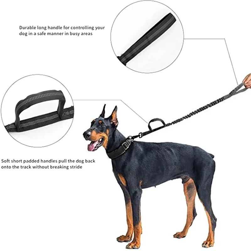 ACESSÓRIOS-Conjunto de coleira tática militar para cães, coleira durável para animais de estimação, coleira retrátil, acessório de treinamento para cães de médio e grande porte, pastor alemão