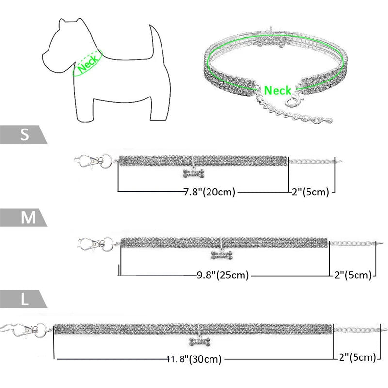 ACESSÓRIOS-Colar de corrente estendida de liga durável para animais de estimação de zircônia brilhante, colar para cães e gatos, presentes de festa rosa, colar para cães e gatos