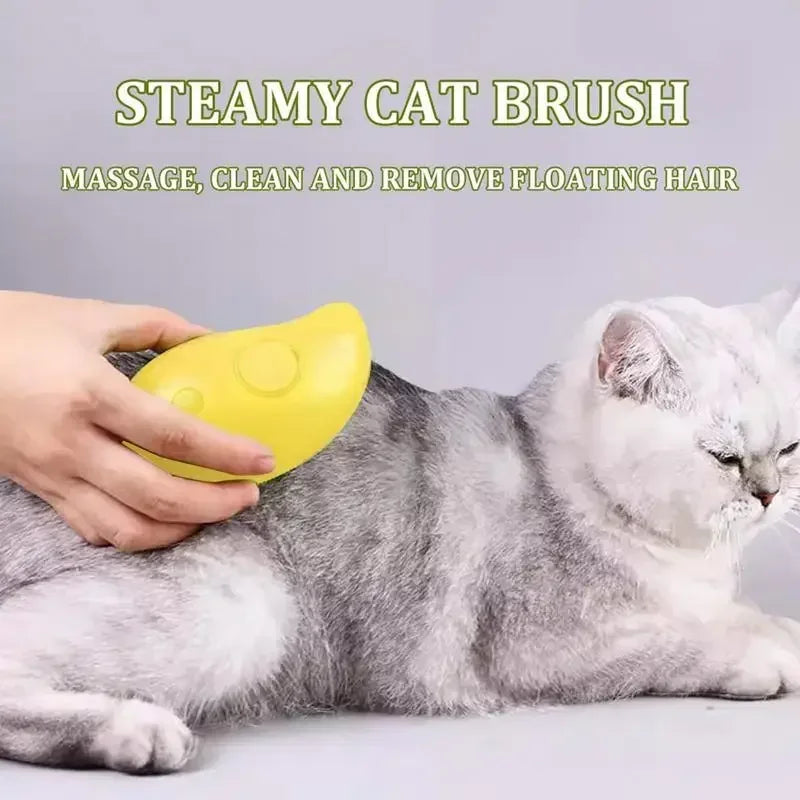 HIGIENE-Escova elétrica para massagem e tosa de animais de estimação, escova elétrica 3 em 1 para massagem e escova de vapor para gatos e cachorros