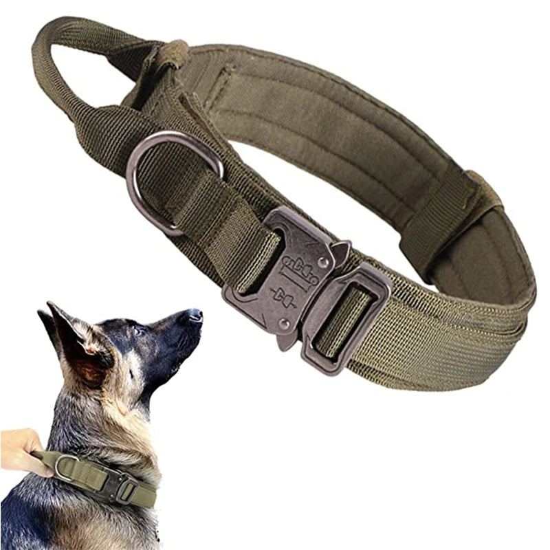 ACESSÓRIOS-Conjunto de coleira tática militar para cães, coleira durável para animais de estimação, coleira retrátil, acessório de treinamento para cães de médio e grande porte, pastor alemão