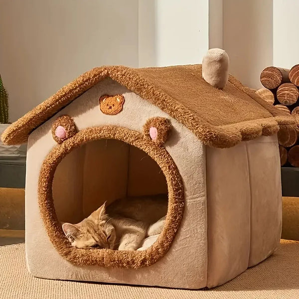 CAMINHAS-Casa dobrável para animais de estimação, casa removível e lavável para gatos, caverna para filhotes, sofá, cama para animais de estimação, casa para cães extra pequenos e gatos pequenos e médios