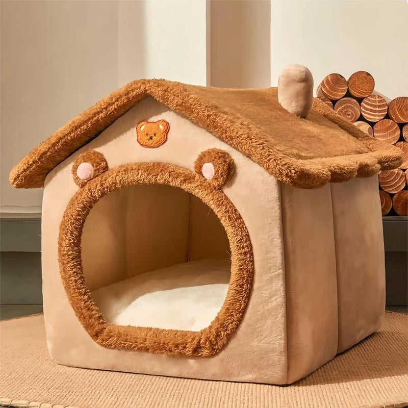 Casa dobrável para animais de estimação, casa removível e lavável para gatos, caverna para filhotes, sofá, cama para animais de estimação, casa para cães extra pequenos e gatos pequenos e médios