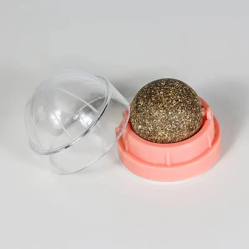 BRINQUEDOS-Bola adesiva para parede de gato, brinquedo arranhador, petiscos saudáveis e naturais, remove bolas para promover a digestão, petisco de grama para gatos