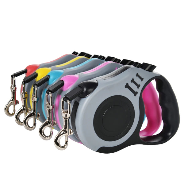 ACESSÓRIOS-Coleira retrátil automática de nylon durável para cães pequenos, gatos, 3m e 5m