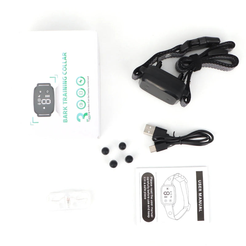 ACESSÓRIOS-Smart Automatic Anti Barking Dog Collar HD Digital Display IP67 Waterproof Collar For Dog Rechargeable Bark Stopper Stop Barking