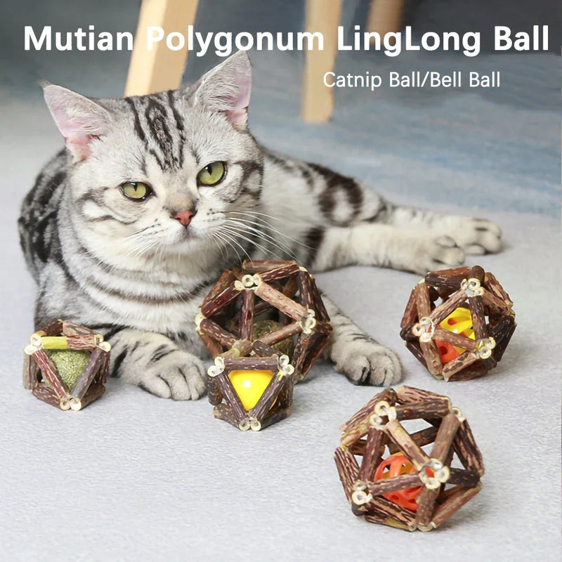 BRINQUEDOS-Bola de brinquedo para gatos, brinquedo de mastigar para gatinhos, limpa os dentes do gato, vara de matatabi saudável, brinquedo interativo para gatos