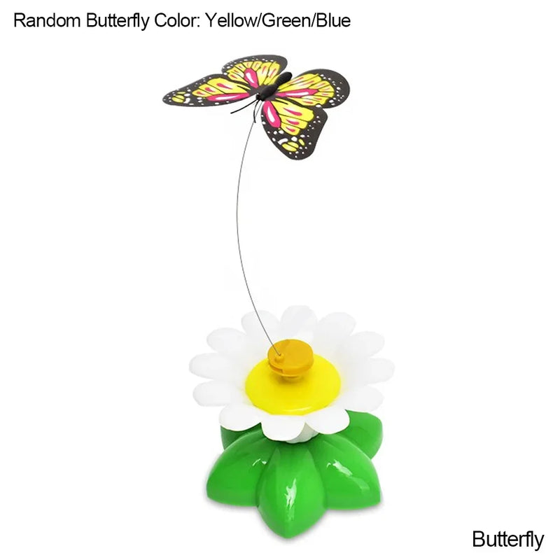 BRINQUEDOS-Automatic Rotating Electric Cat Toy Colorful Butterfly Bird Animal Shape Plastic Funny Kitten Pet Dog Interactive Training Toys
