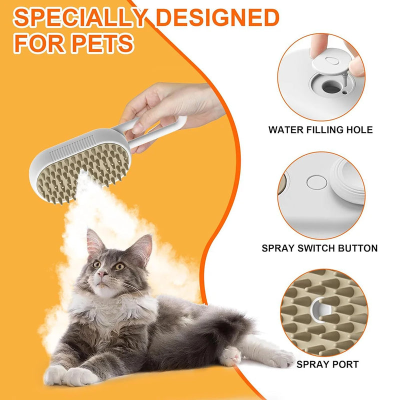 HIGIENE-Escova elétrica para remoção de pelos de gatos, escova elétrica 3 em 1 para cães e gatos, escova para massagem e remoção de pelos de animais de estimação