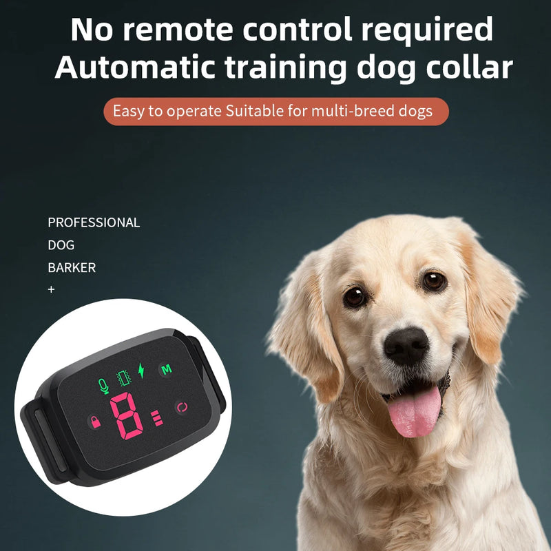 ACESSÓRIOS-Smart Automatic Anti Barking Dog Collar HD Digital Display IP67 Waterproof Collar For Dog Rechargeable Bark Stopper Stop Barking