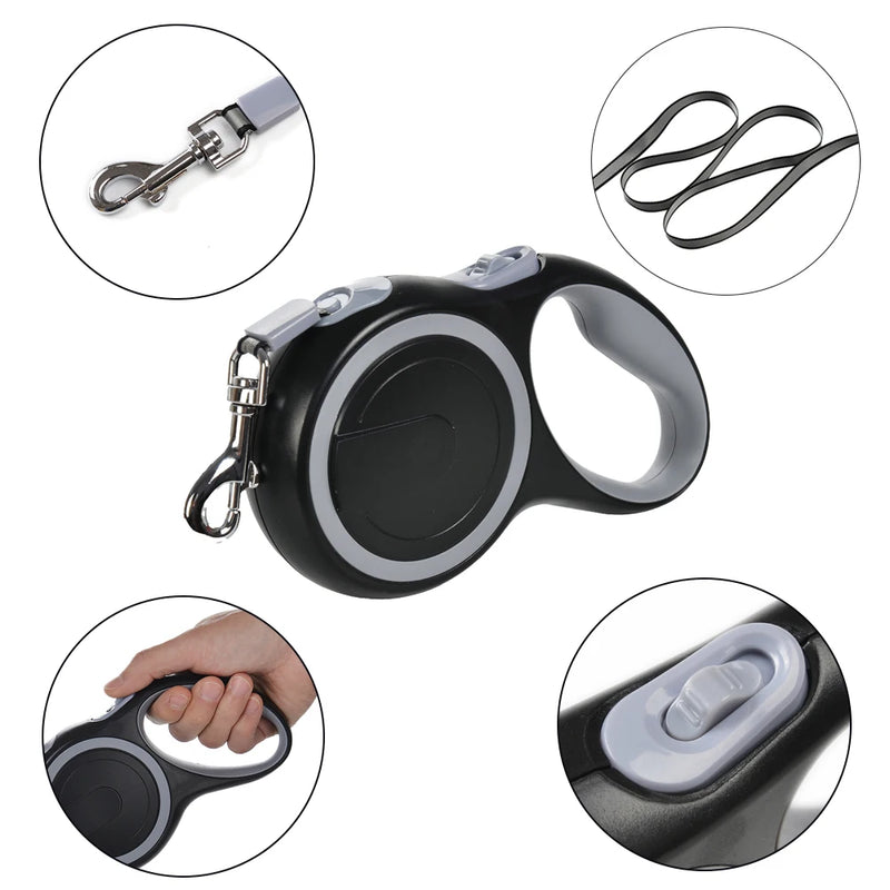 ACESSÓRIOS-Coleira retrátil para cães grandes de 8 m, extensível, para treinamento ao ar livre, cinto de tração para filhotes, cães pequenos, gato, pug, produto Labrodor