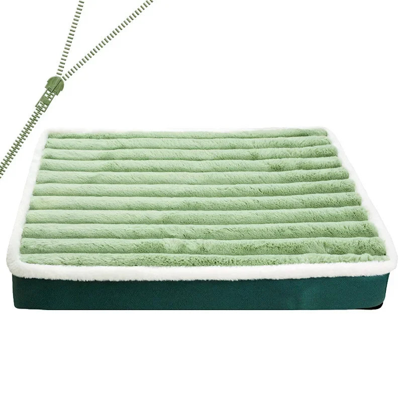 CAMINHAS-Cama curta de pelúcia para cães com fundo antiderrapante, cama ortopédica de espuma para cães, capa removível para cães grandes, médios e pequenos, lavável à máquina