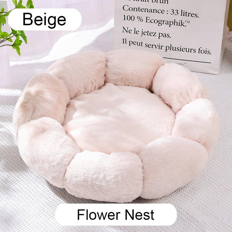 CAMINHAS-Cama redonda para animais de estimação de 40-60 cm, cama para cães grandes, cama supermacia para gatos, longa, de pelúcia, cesta para cães, almofada, cama para gatos, tapete para animais, sofá para dormir