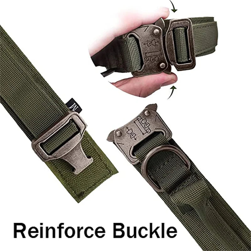 ACESSÓRIOS-Conjunto de coleira tática militar para cães, coleira durável para animais de estimação, coleira retrátil, acessório de treinamento para cães de médio e grande porte, pastor alemão