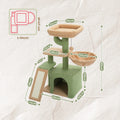 CAMINHAS-Árvore para gatos, torre para gatos de interior, 2 estilos, árvore de atividades para gatos com postes para arranhar, rede grande e poleiro superior removível, cinza
