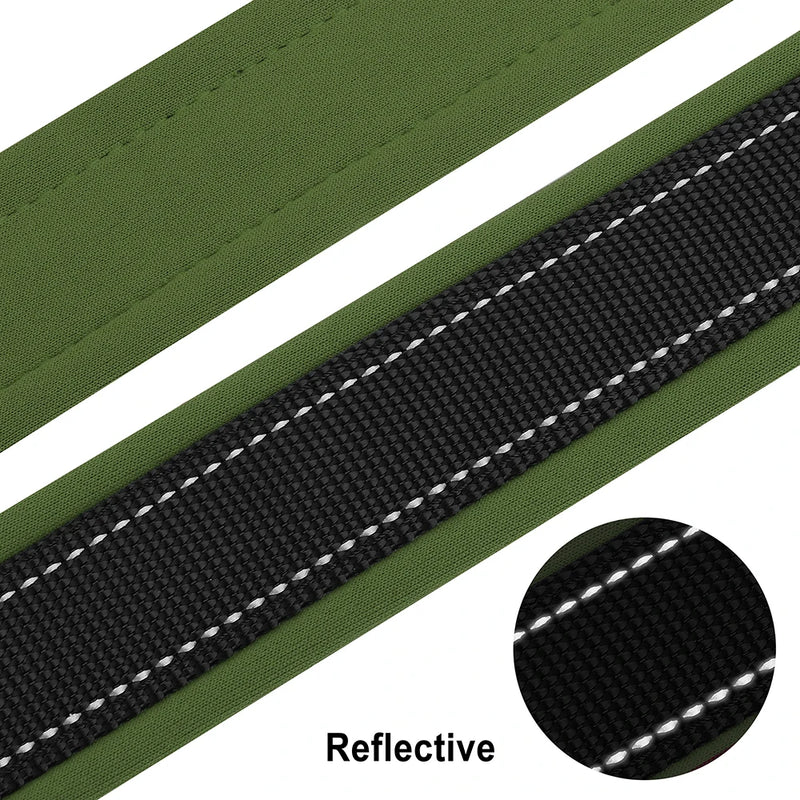 ACESSÓRIOS-Coleira refletiva para cães, identificação personalizada, fivela, gravação gratuita, coleira acolchoada macia, ajustável para cães pequenos, médios e grandes