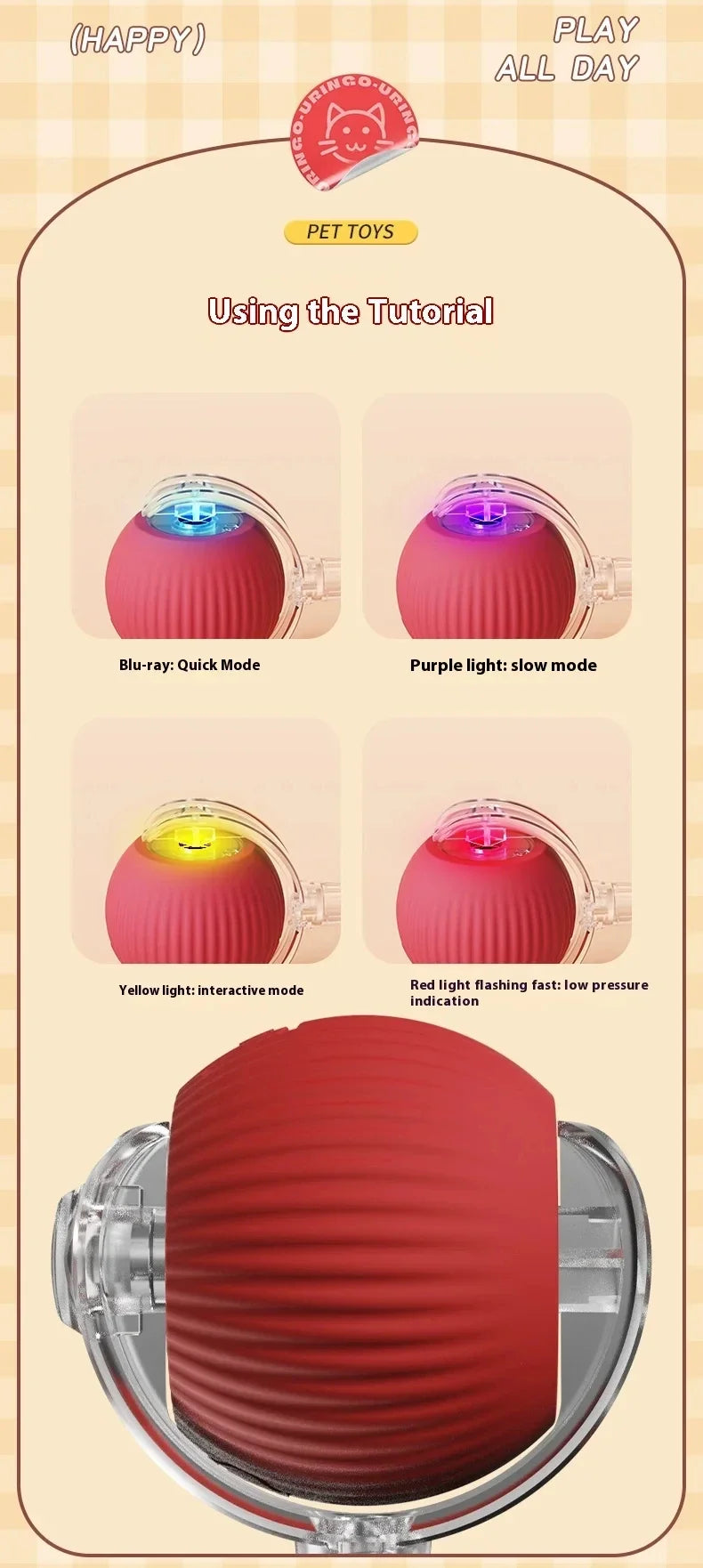 BRINQUEDOS-Bola de brinquedo elétrica para cachorro 2025, bola rolante automática, recarregável, brinquedo de pelúcia interativo para treinamento de cães e gatos