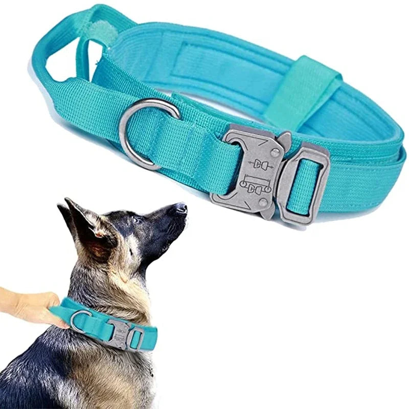 ACESSÓRIOS-Conjunto de coleira tática militar para cães, coleira durável para animais de estimação, coleira retrátil, acessório de treinamento para cães de médio e grande porte, pastor alemão
