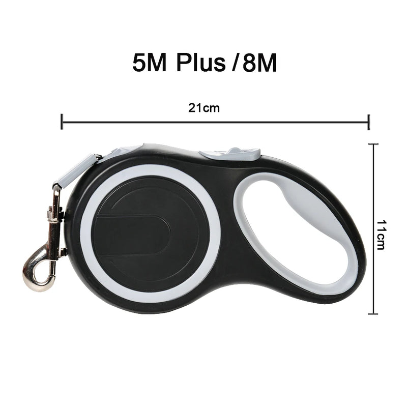 ACESSÓRIOS-Coleira retrátil para cães grandes de 8 m, extensível, para treinamento ao ar livre, cinto de tração para filhotes, cães pequenos, gato, pug, produto Labrodor