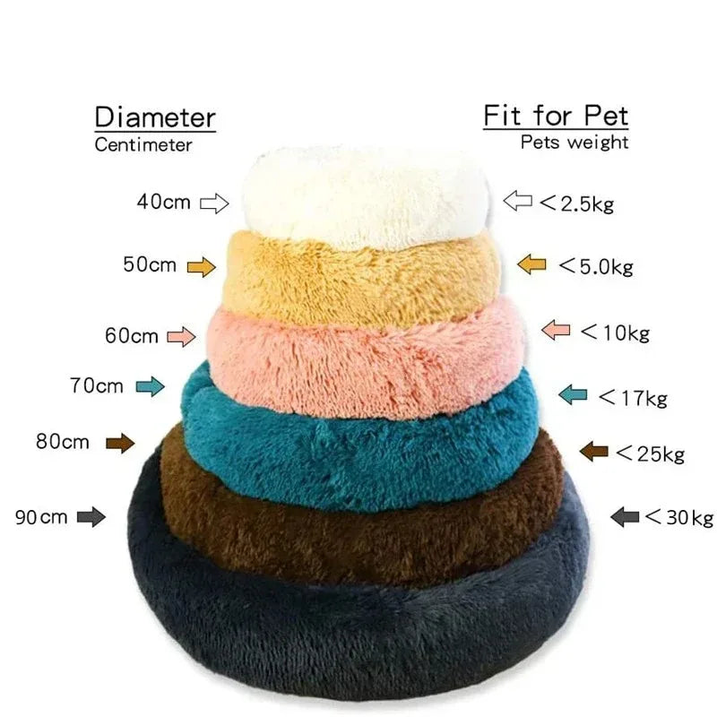 CAMINHAS-Cama redonda para cachorro, cama quente para inverno, cesta de pelúcia para cachorro, cama lavável para animais de estimação para cães pequenos, médios e grandes, sofá para gatos
