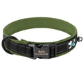 ACESSÓRIOS-Coleira refletiva para cães, identificação personalizada, fivela, gravação gratuita, coleira acolchoada macia, ajustável para cães pequenos, médios e grandes
