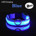 ACESSÓRIOS-Coleira de cachorro com LED e carregamento USB, anti-perda, segurança noturna, luz luminosa, ajustável, de nylon, para animais de estimação, coleiras brilhantes