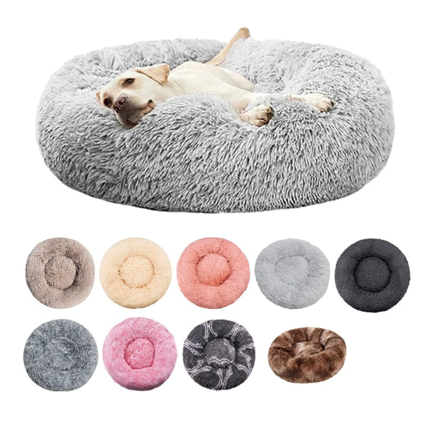 CAMINHAS-Cama redonda para cachorro, cama quente para inverno, cesta de pelúcia para cachorro, cama lavável para animais de estimação para cães pequenos, médios e grandes, sofá para gatos