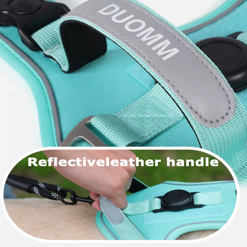 ACESSÓRIOS-Conjunto de arnês para cães com suporte para etiqueta de ar e guia - Conjunto de arnês e guia para cães Oxford respirável premium, durável e refletivot