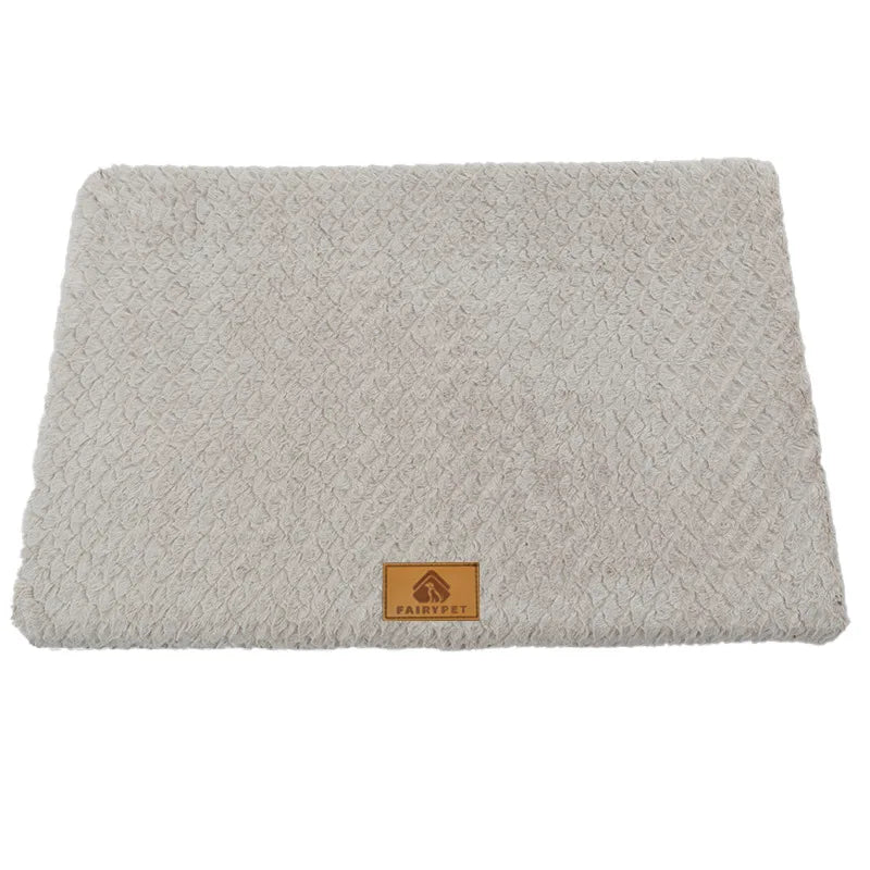 CAMINHAS-Cama curta de pelúcia para cães com fundo antiderrapante, cama ortopédica de espuma para cães, capa removível para cães grandes, médios e pequenos, lavável à máquina