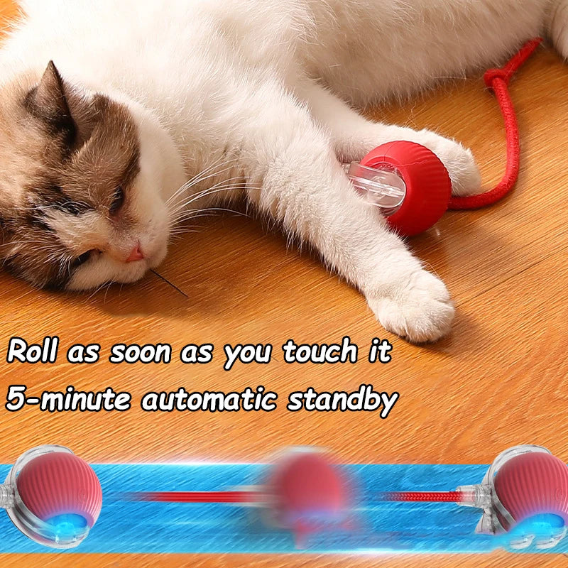 BRINQUEDOS-Novo brinquedo interativo para gatos, bola rolante automática, rabo falso, brinquedo elétrico inteligente recarregável para animais de estimação, treinamento para cães e gatos, imitação de ratoe